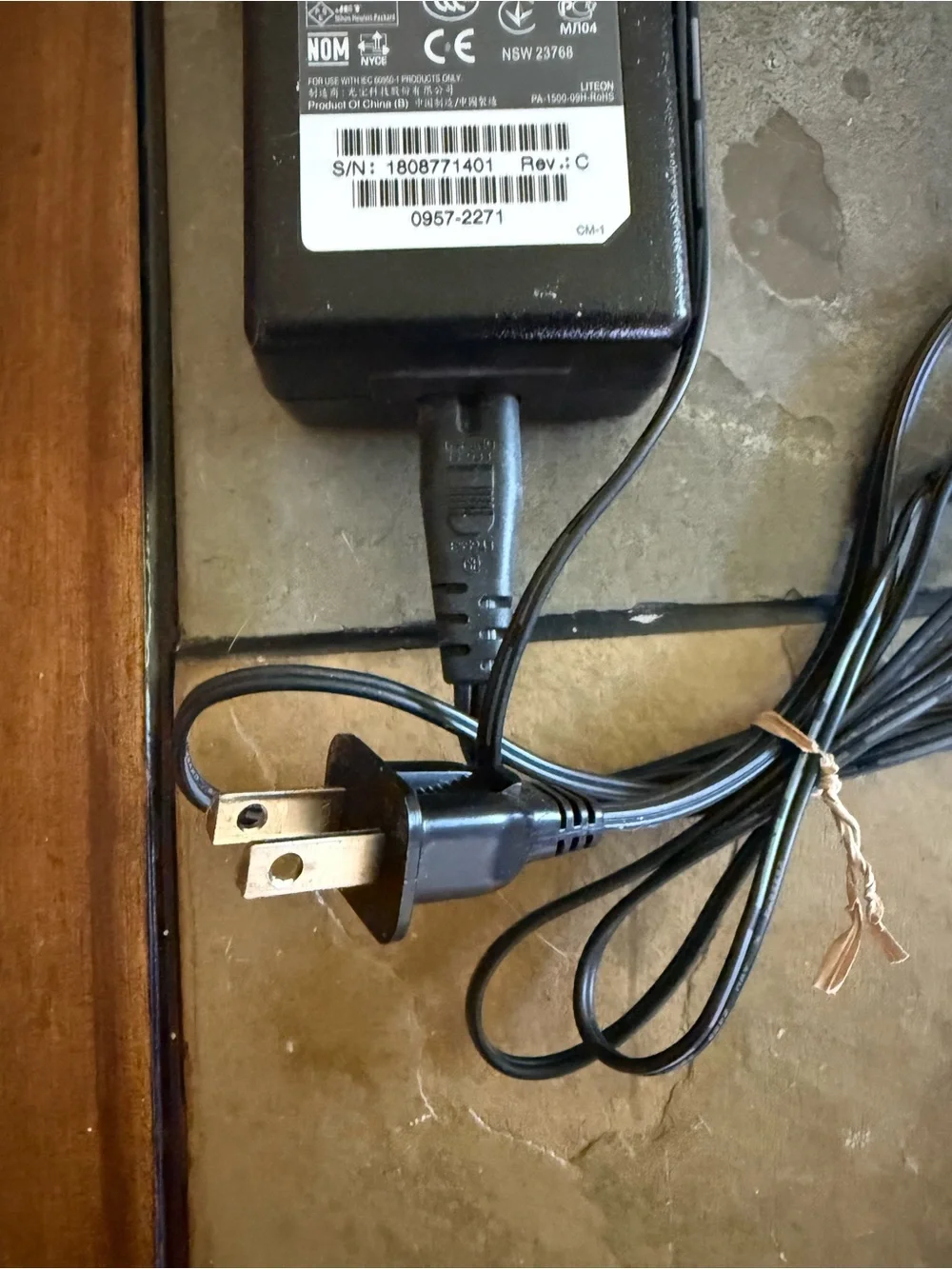HP Black Power Adapter with Cable and Plug For Printers 0957-2271